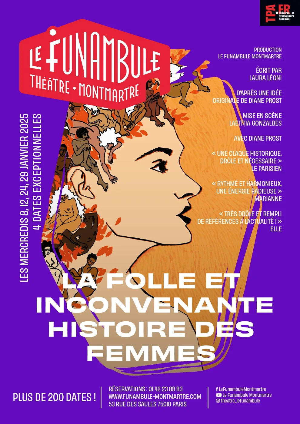 Affiche du spectacle La folle et inconvenante Histoire des femmes