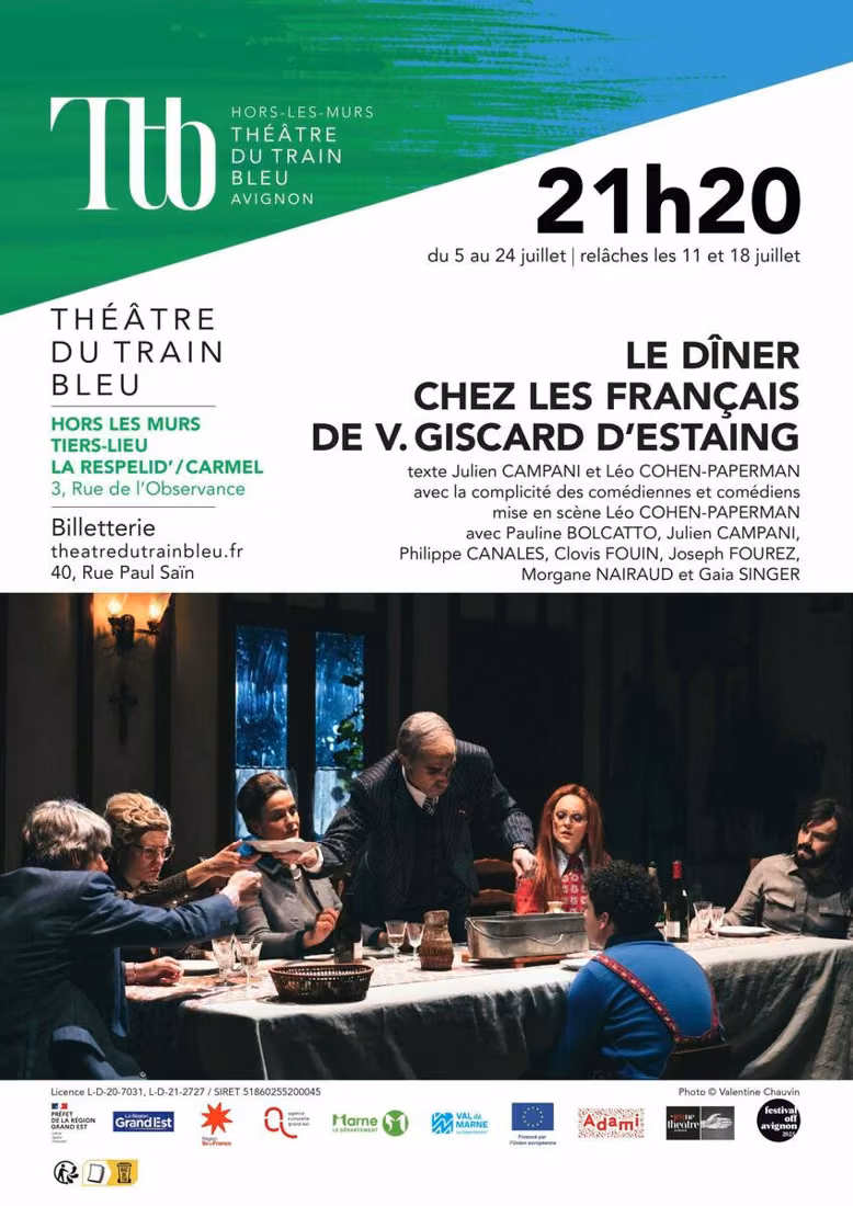 Affiche du spectacle Le Dîner chez les Français de V. Giscard d’Estaing
